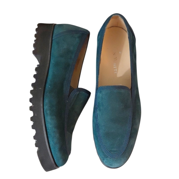 Ron White Solina Platform Lug Sole Green Loafer Flat Size 8.5 - Picture 1 of 12